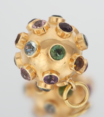 An 18k Gold and Gemstone Sputnik Pendant , 05.27.11, Sold: $586.5