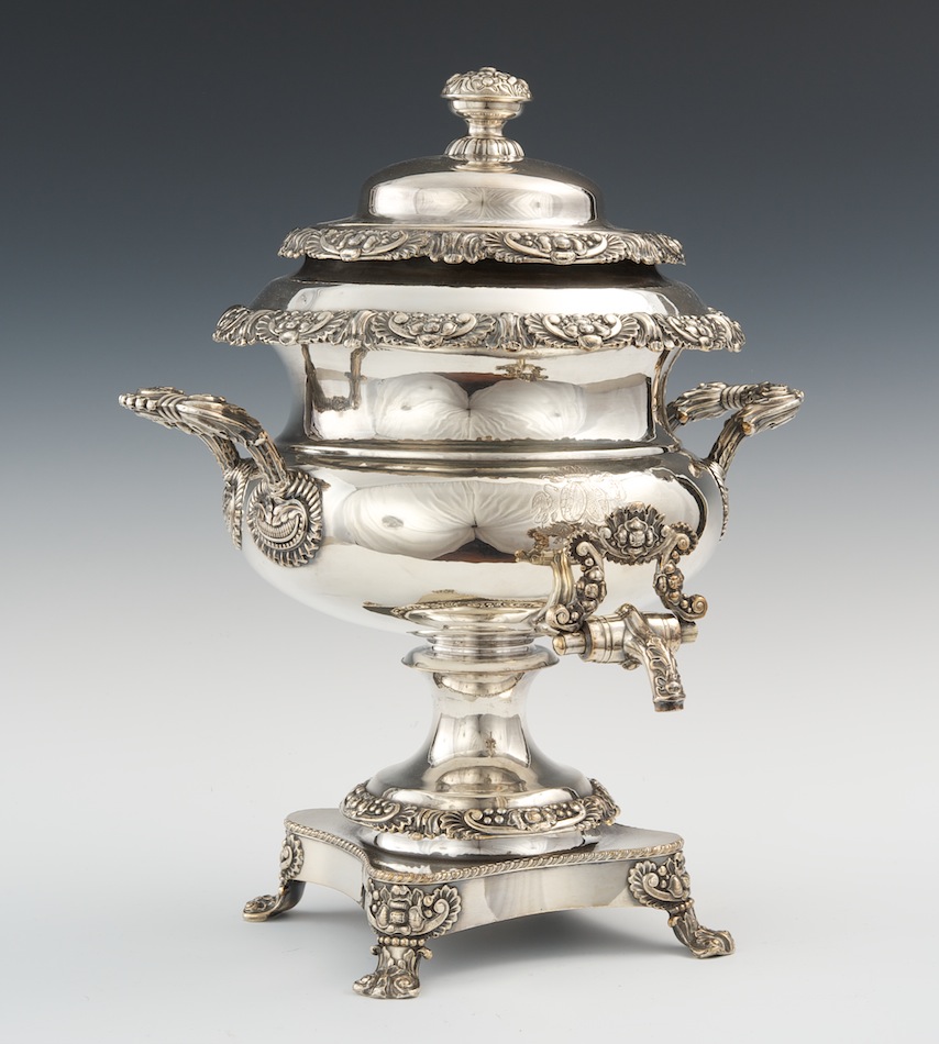 A Large Antique Silver Plated Tea Urn, 05.27.11, Sold 776.25