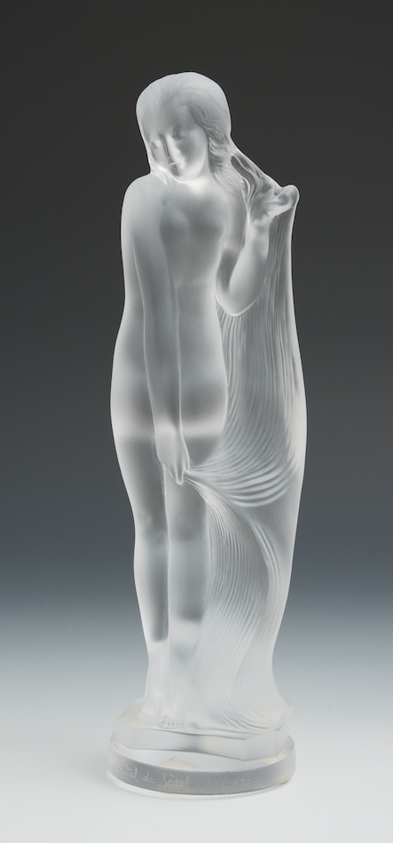 A Sevres Art Deco Style Crystal Figurine of Nude 