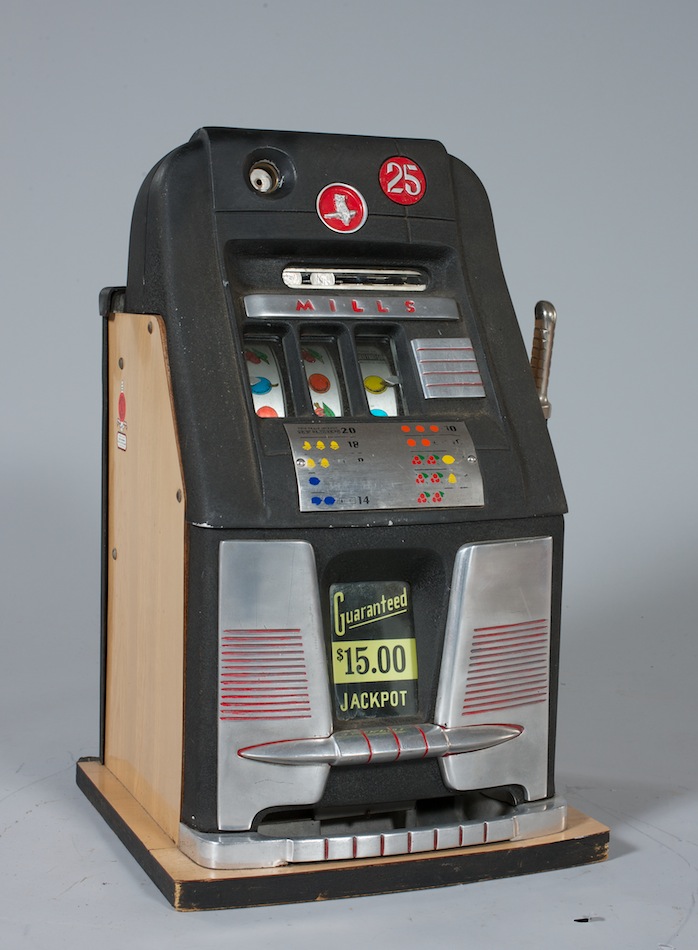 mills 25 cent slot machine rear