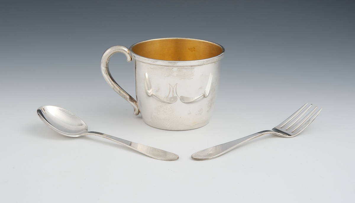 sterling silver baby cup and spoon