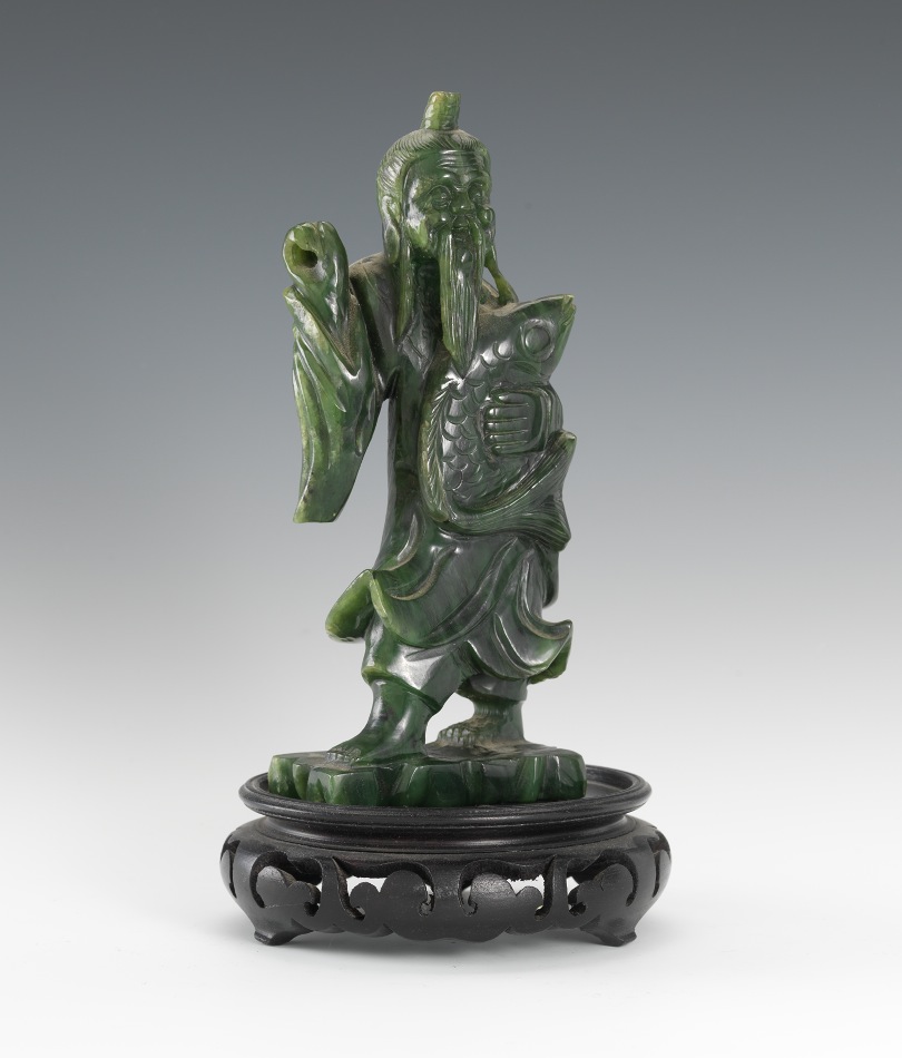 A Spinach Jade Figure of a Man, 10.20.11, Sold 120.75