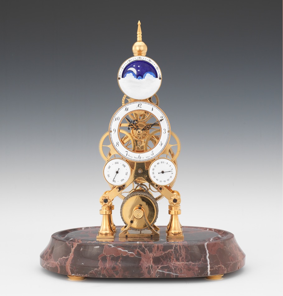 A Large Reproduction Skeleton Clock after Franz Denk, Vienna, 10.20.11