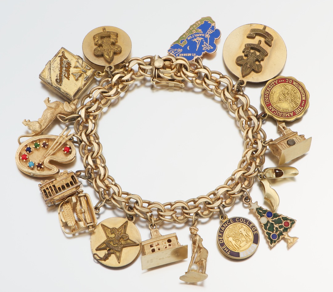 A Vintage Gold Charm Bracelet , 10.21.11, Sold 1696.25