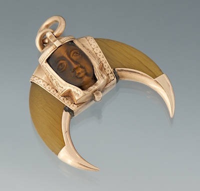 838. A Masonic Tiger Claw and Tiger Eye Gold Pendant - September 2011  Auction - ASPIRE AUCTIONS