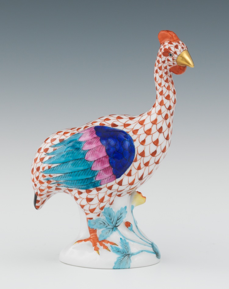 A Herend Porcelain Figurine of a Turkey, 09.01.11, Sold 333.5