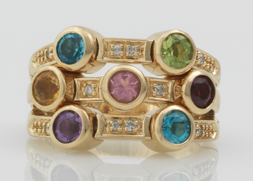 A Sonia B 14k Gold And Gemstone Ring , 09.02.11, Sold: $345