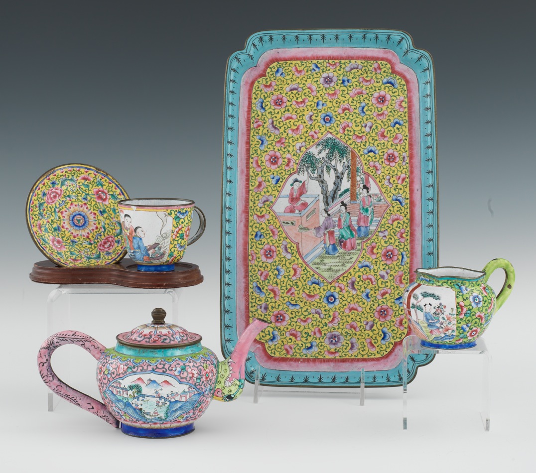 A Chinese Enamel Tea Set , 09.03.11, Sold 258.75