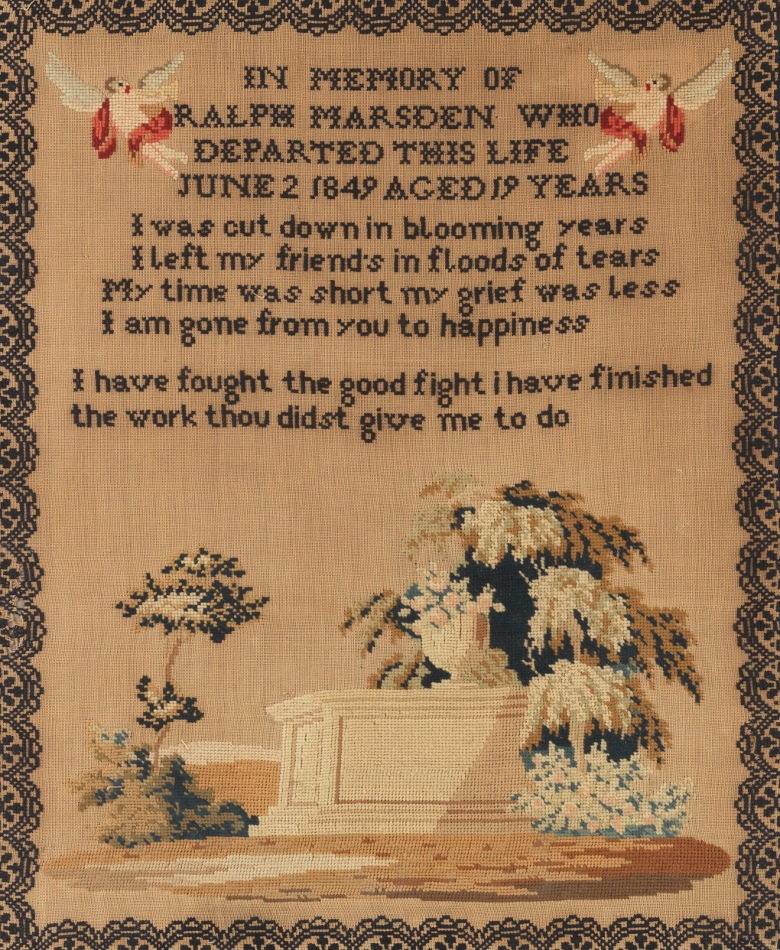 A Vintage Needlepoint Memorial Sampler, 02.09.12, Sold 115