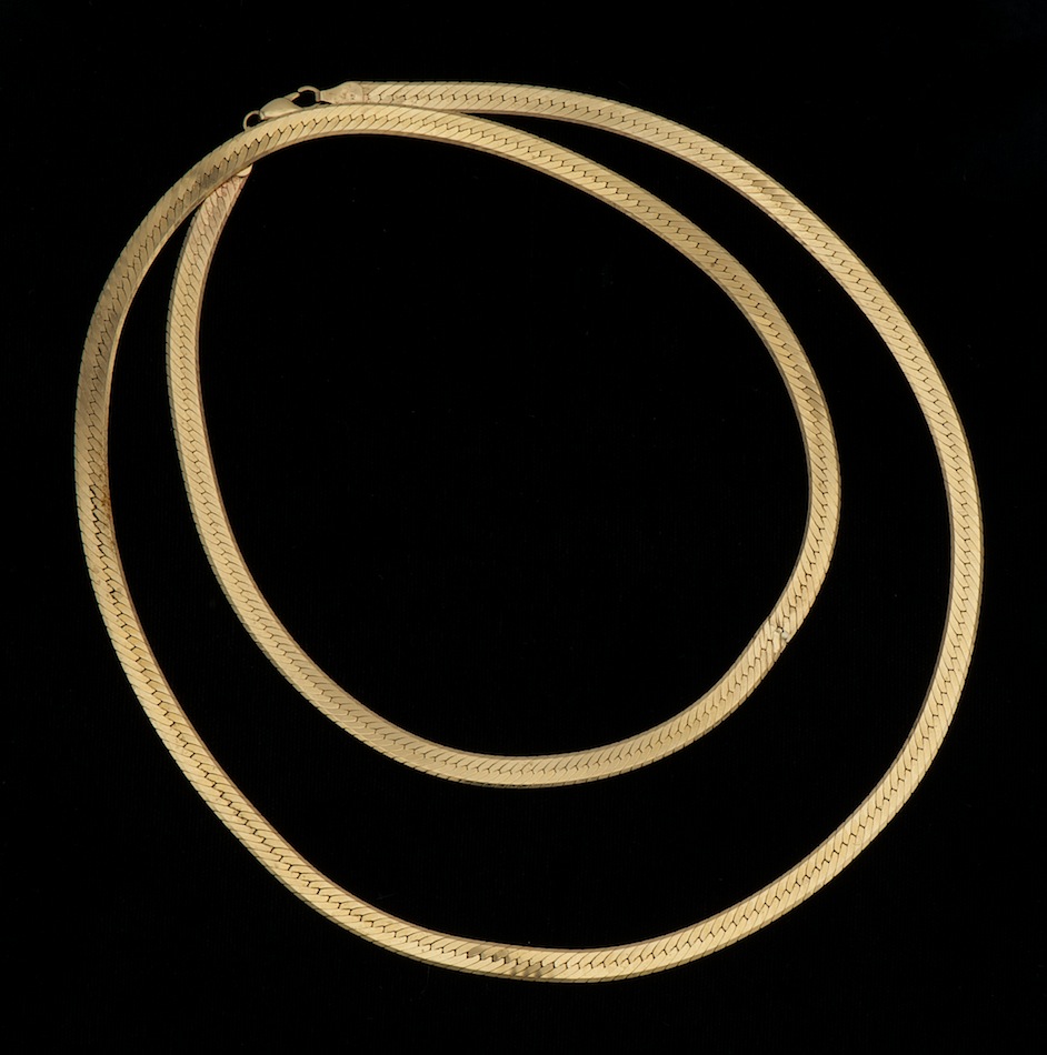 A 14k Gold Herringbone Chain , 02.10.12, Sold 833.75