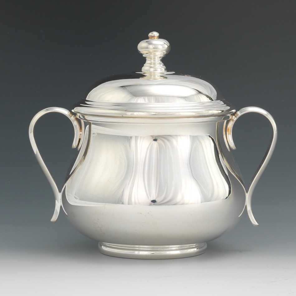A Sterling Silver Sugar Bowl with Lid by Pampaloni, 03.30.12, Sold 379.5