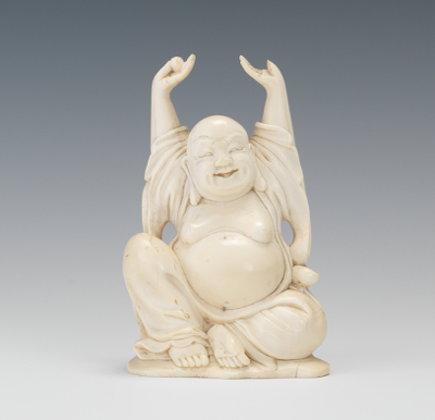 Carved Ivory Figure Buddha  05 24 12  Sold   276