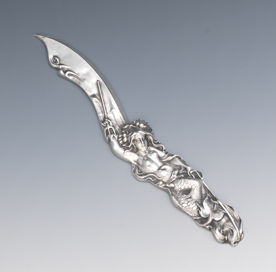 an art nouveau style sterling silver mermaid letter opener 05 25 engravable letter opener