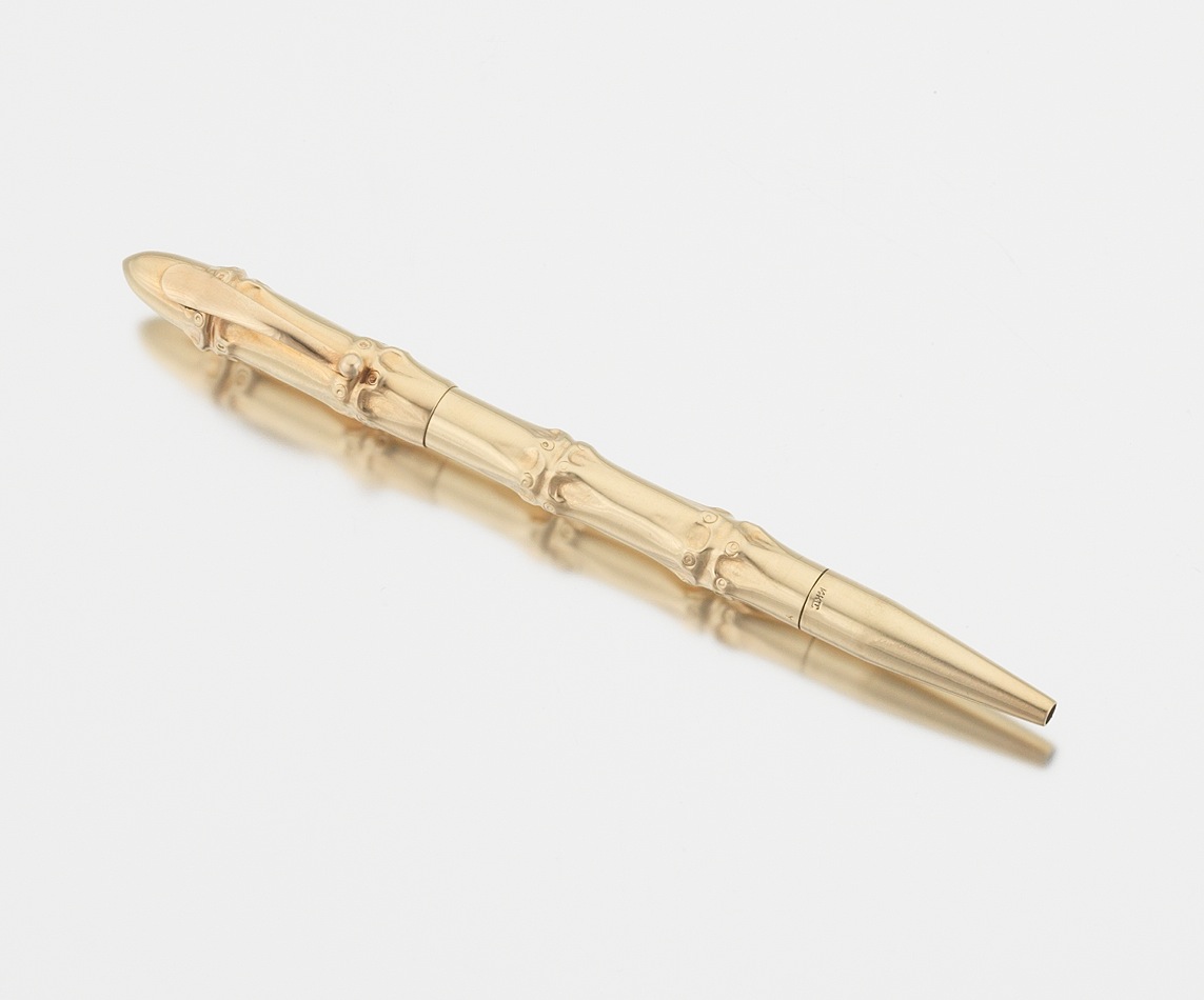 A Cartier 14k Gold Bamboo Pen , 11.09 