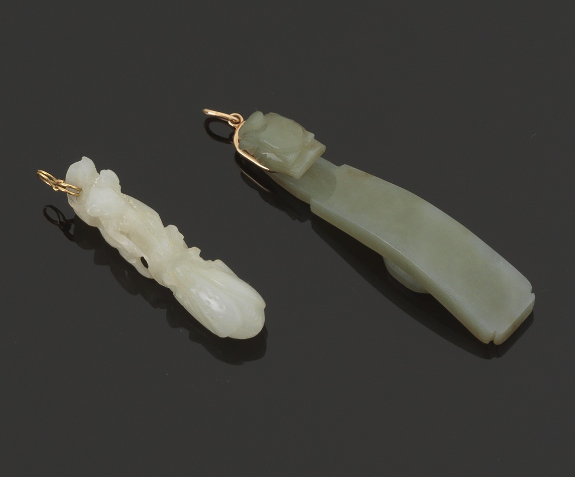Two Carved Jade Ornaments , 11.08.12, Sold 460