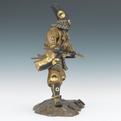 bronze samurai figurines