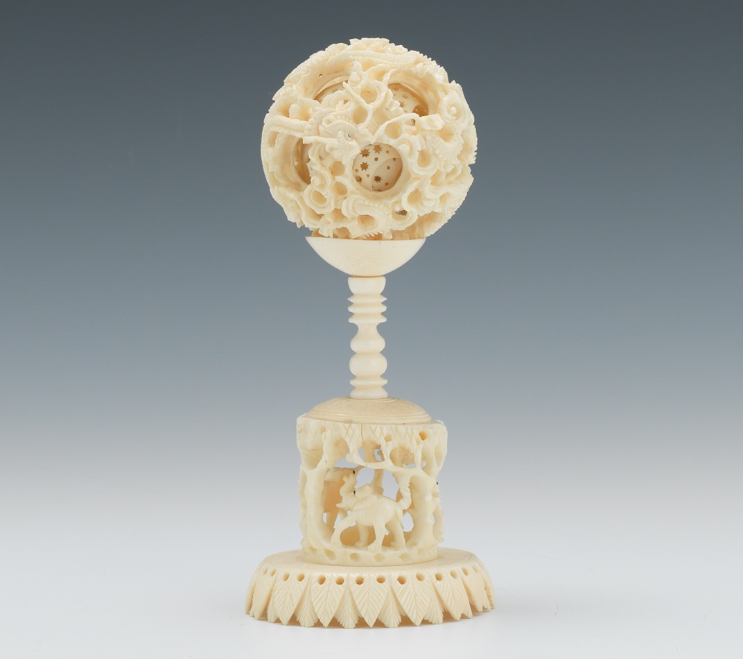 A Carved Ivory Puzzle Ball , 09.08.12, Sold 184