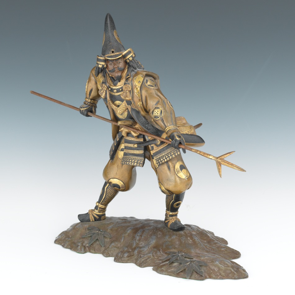 bronze samurai figurines