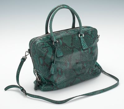 Prada Python Double Top Handle \u0026quot;Bauletto\u0026quot; Bag in Green , 12.13.13 ...