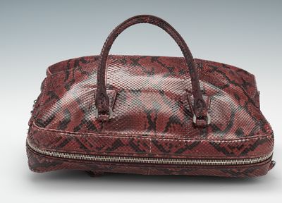 Prada Python Double Top Handle \u0026quot;Bauletto\u0026quot; Bag in Burgundy , 12.13 ...