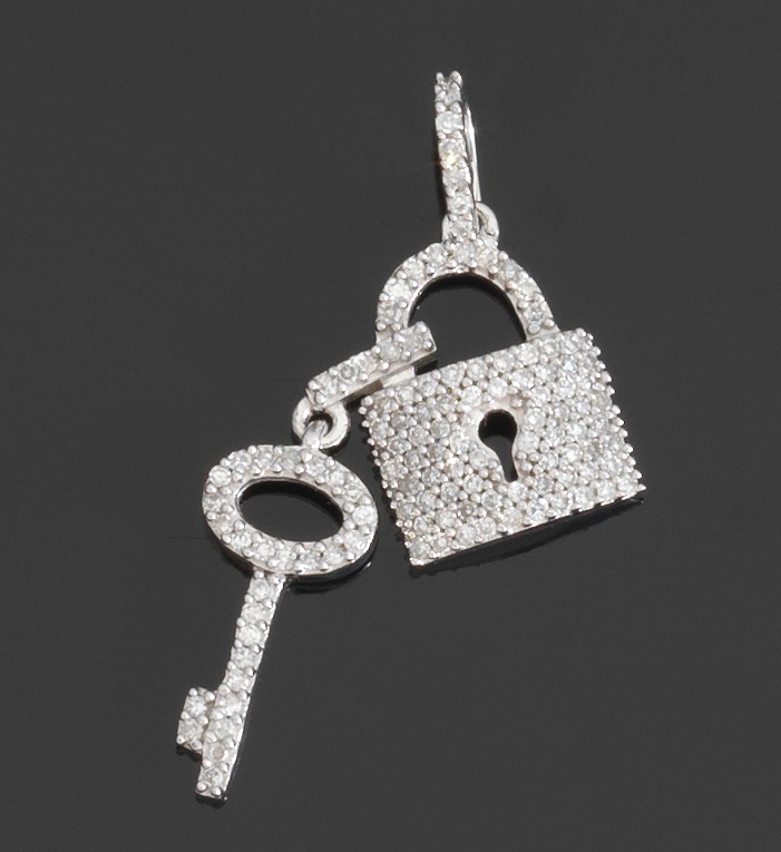 A Ladies' Diamond Padlock Pendant , 12.13.13, Sold 408.25