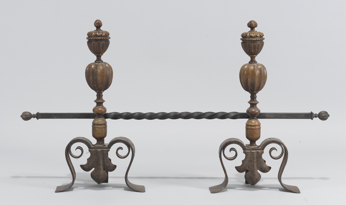 A Bronze and Wrought Iron Fireplace Set, 02.14.13, Sold 241.5