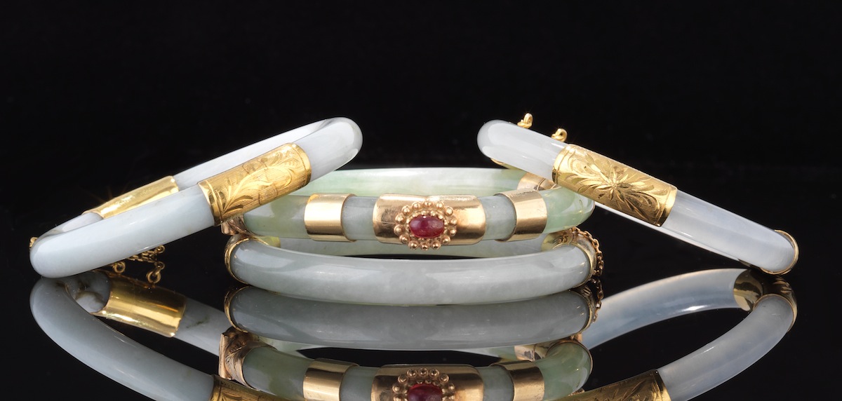 Four Polished Jade Bangle Bracelets, 03.22.13, Sold: $2886.5