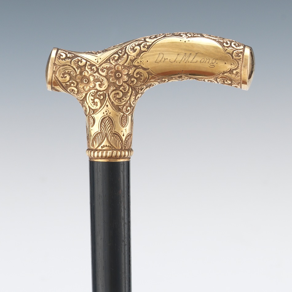 A Victorian Gold Filled Handle Walking Cane , 03.21.13, Sold 368