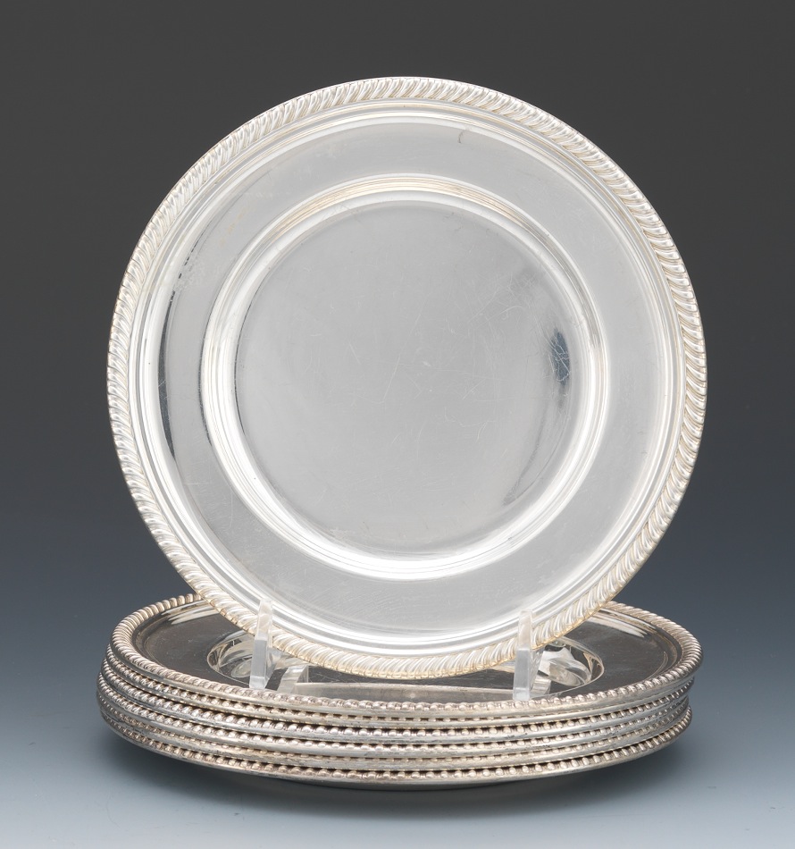 A Set of Seven Gorham Sterling Silver Bread Plates , 03.21.13, Sold ... A Set of Seven Gorham Sterling Silver Bread Plates , 03.21.13, Sold ...