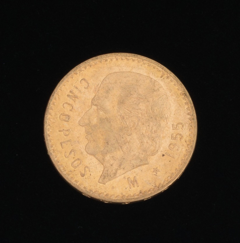 1955 Cinco Pesos Gold Coin 03 22 13 Sold 276 1955-cinco-pesos-gold-coin-03-22-13-sold-276