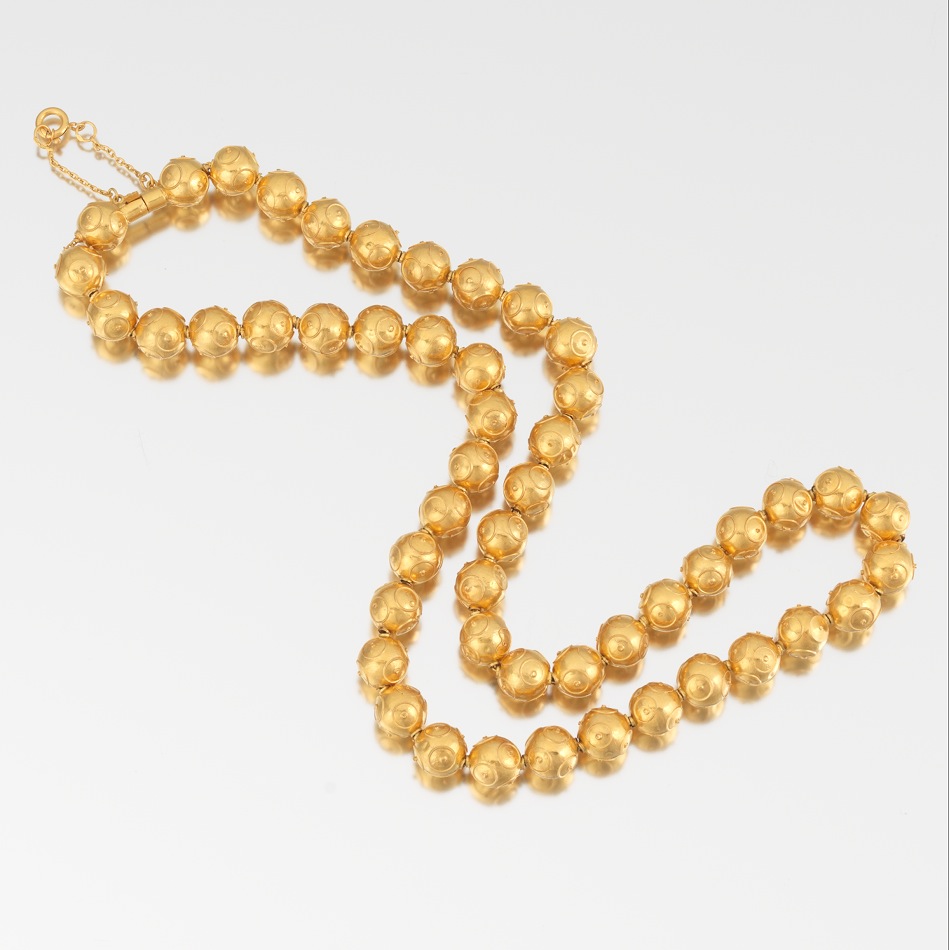 A Ladies' 20k Gold Bead Necklace , 05.24.13