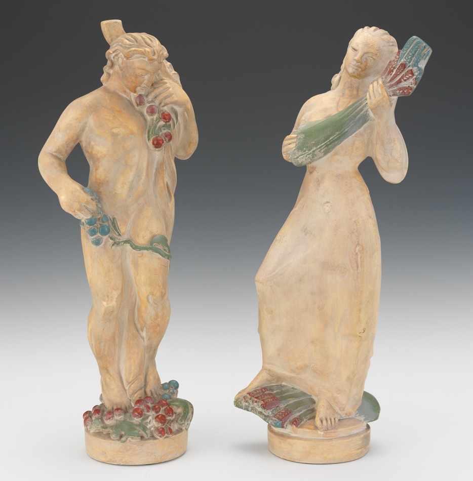 art deco plaster figures
