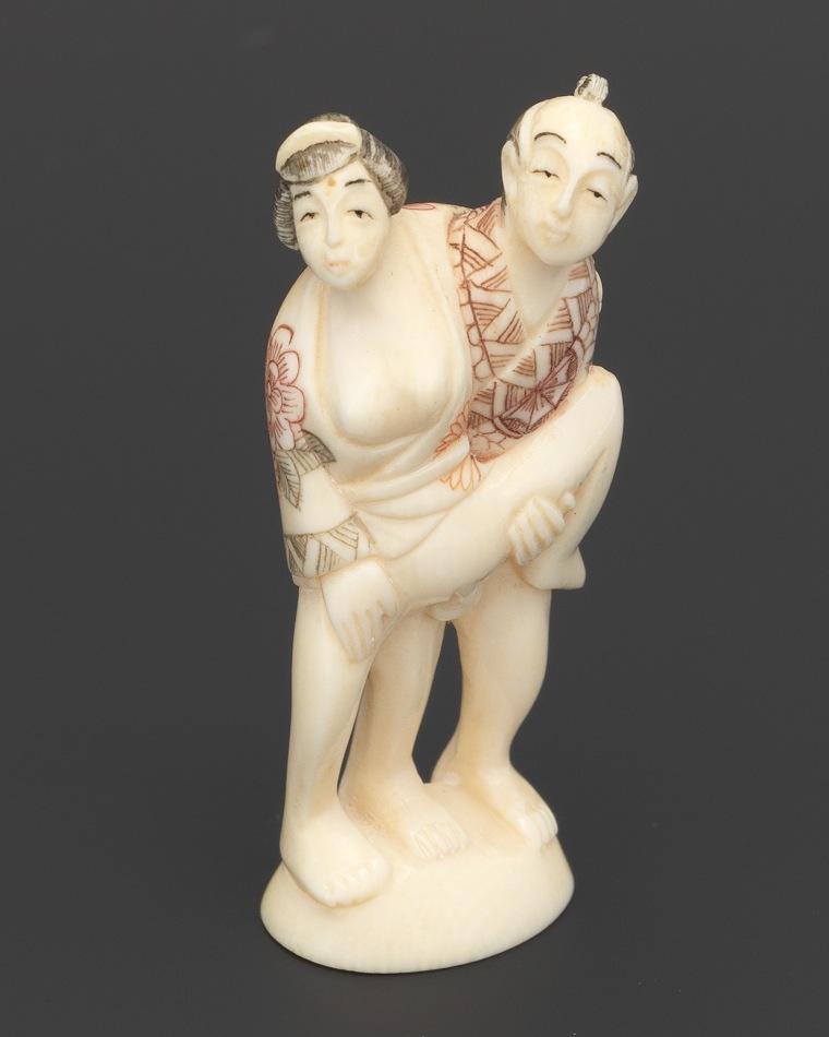 Japanese carved ivory erotic netsuke