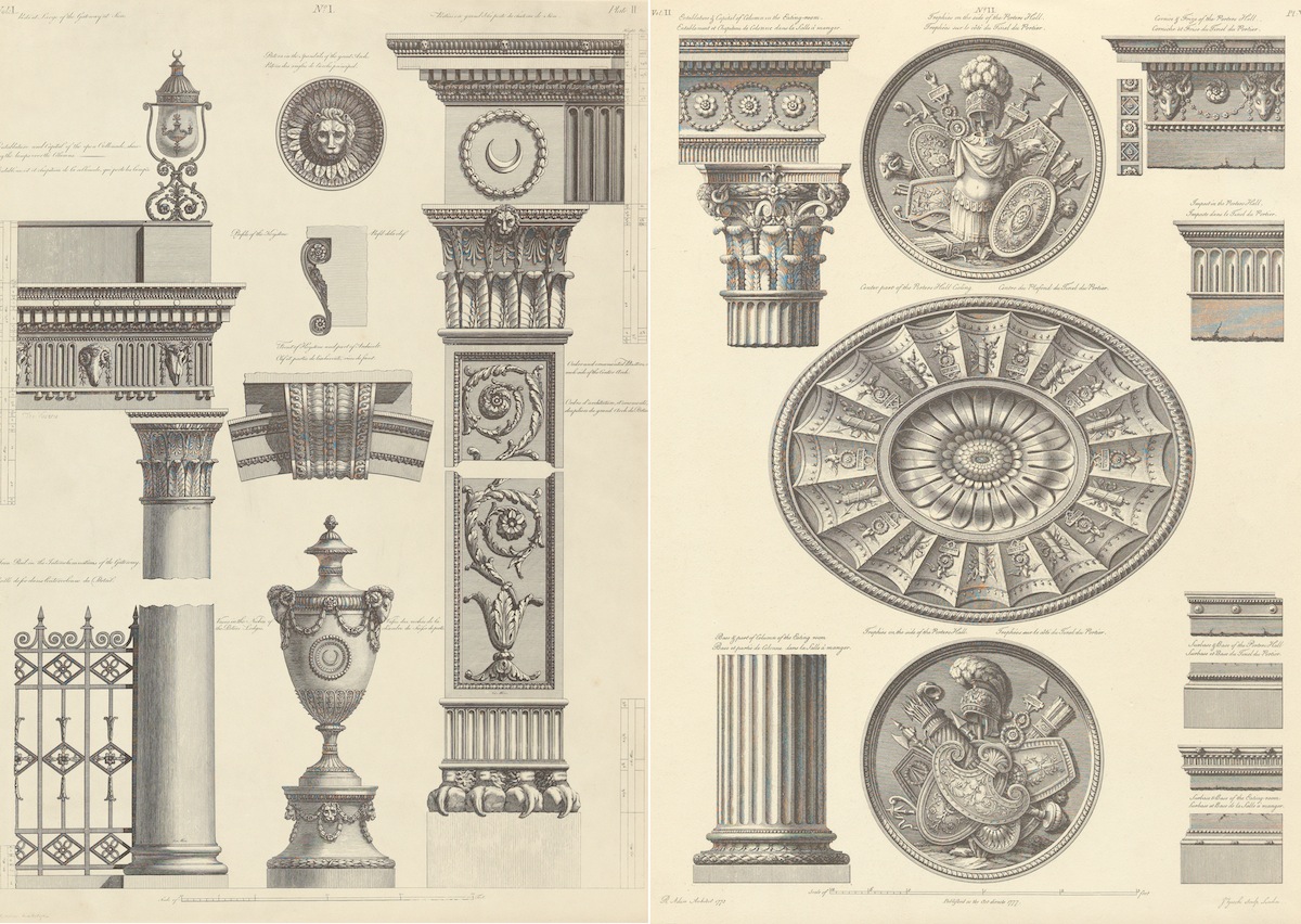 A Pair of Antique Architectural Prints, ca. 1880, 05.23.13, Sold: $92