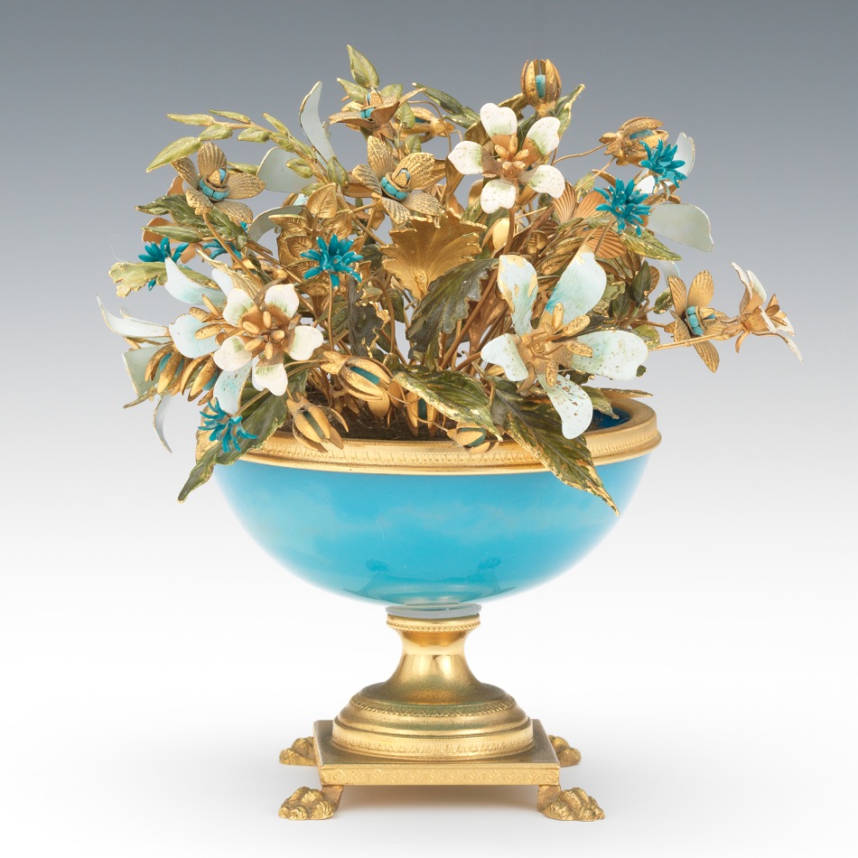 A Gorham "Fleurs des Siecle" Miniature Jardiniere with Flowers by Jane