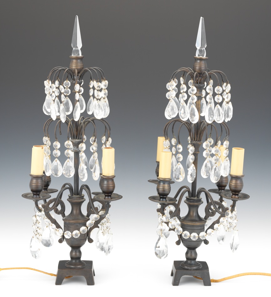 A Pair of Electrified Candelabra Lamps , 09.21.13, Sold 155.25