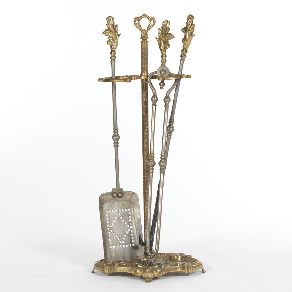 Brass and Iron Fireplace Tool Set, 09.21.13, Sold: $299