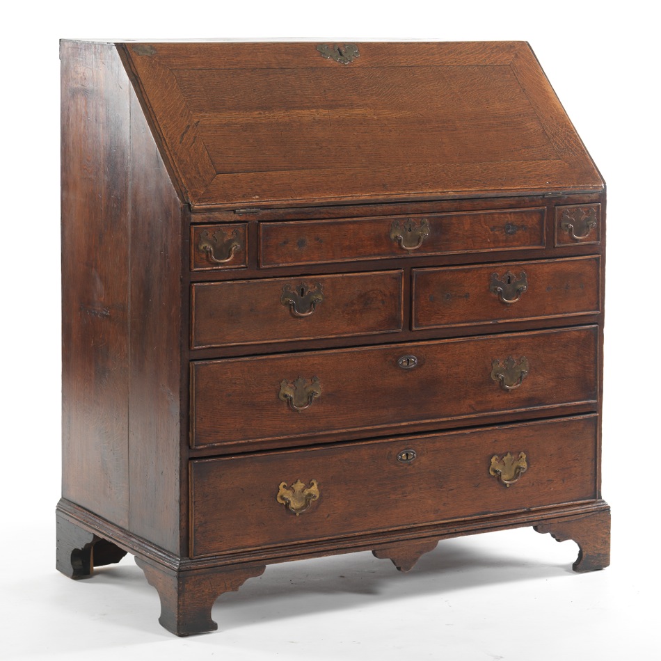 A British Oak Drop Front Desk, 18th Century, 09.21.13, Sold 747.5