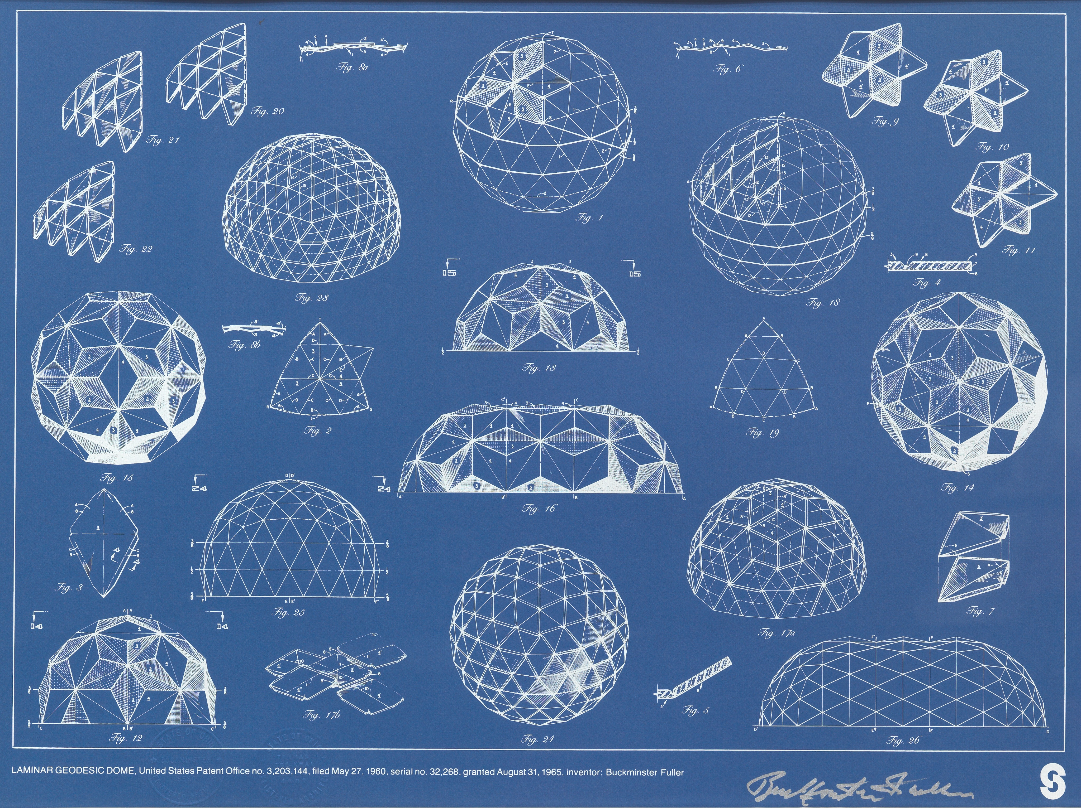 high-resolution-image-for-a-signed-buckminster-fuller-geodesic-dome-blueprint