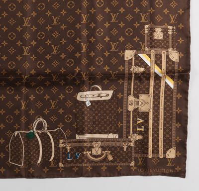 Sold at Auction: Louis Vuitton 'Monogram' Silk Scarf