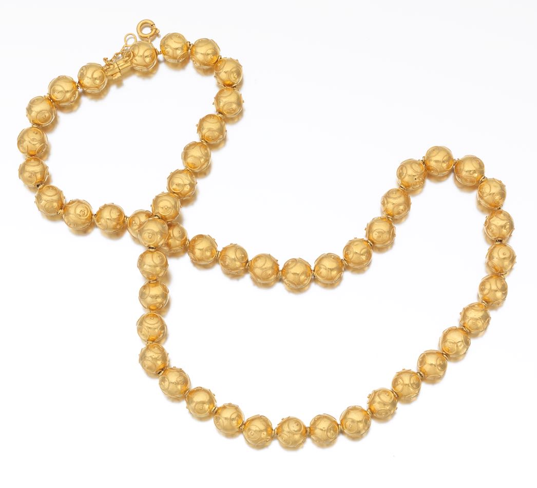 A Ladies' 20k Gold Bead Necklace , 12.12.14, Sold: $805
