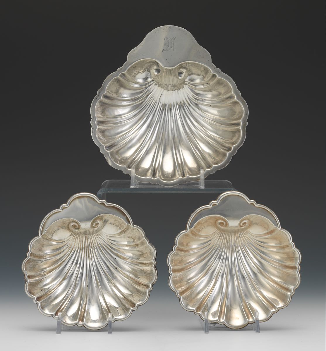A Lot of Three Sterling Silver Shell Dishes by Gorham and Revere