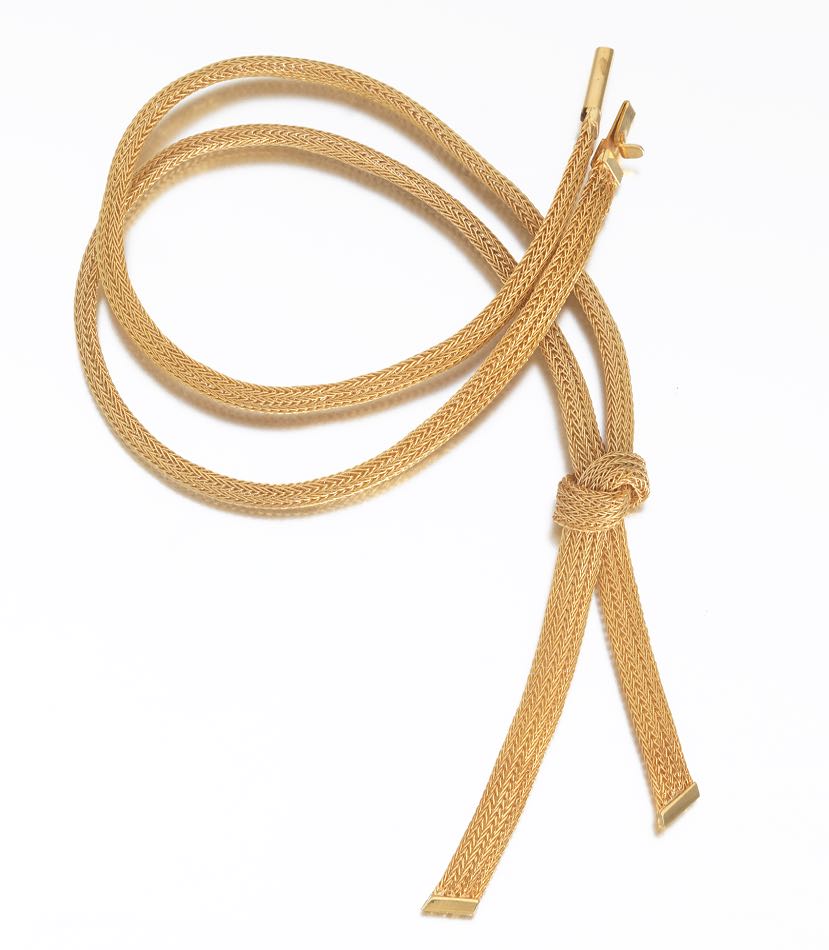 A Ladies' Gold Mesh Necklace , 12.12.14, Sold 345