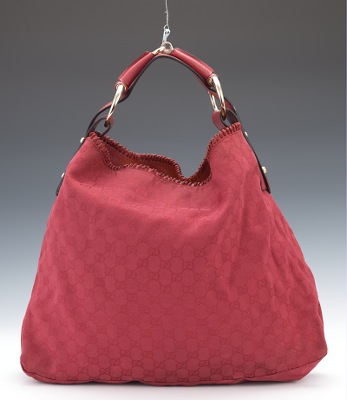Gucci XL Pink GG Canvas Horsebit Hobo Bag | Sold for $195.50