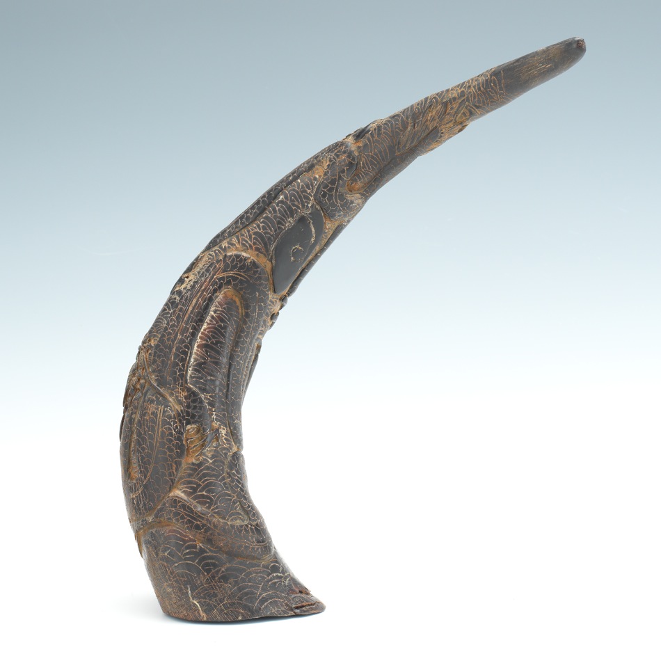 A Carved Horn Depicting a Dragon , 03.27.14, Sold: $80.5