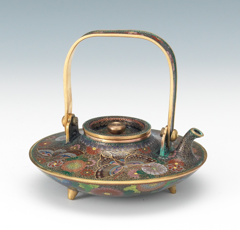 A Kyoto Shippo Handled Teapot, Meiji Period , 03.29.14, Sold 356.5