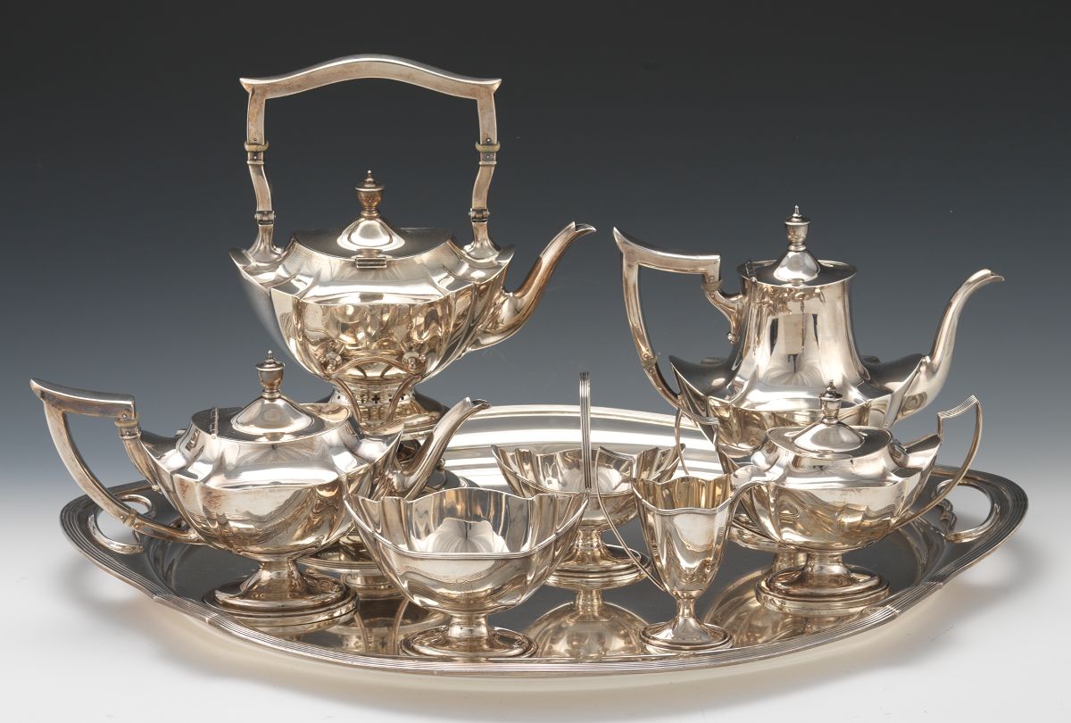 A Sterling Silver Tea And Coffee Service By Gorham In Plymouth A Sterling Silver Tea And Coffee Service By Gorham In Plymouth Pattern