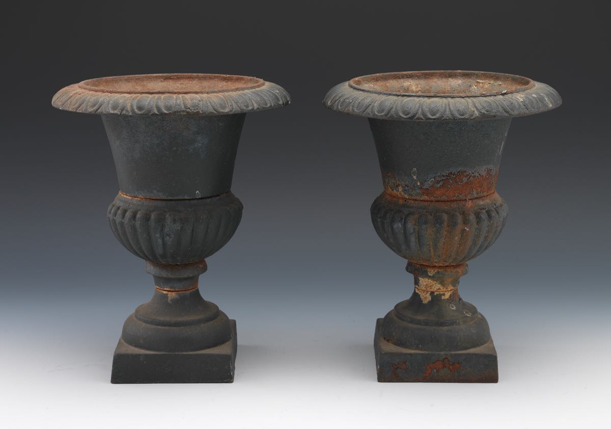 A Pair of Cast Iron Garden Urns, 11.01.14, Sold: $126.5