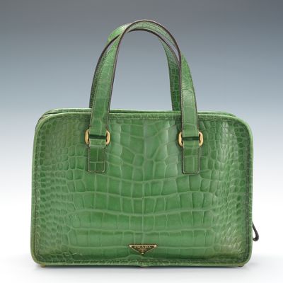 Prada green crocodile clearance bag