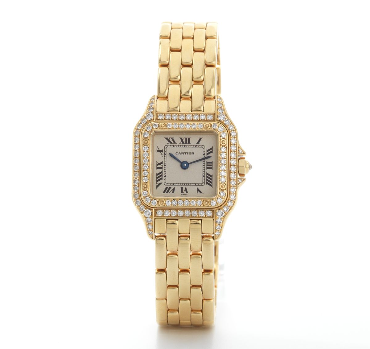 cartier panthere gold diamond watch